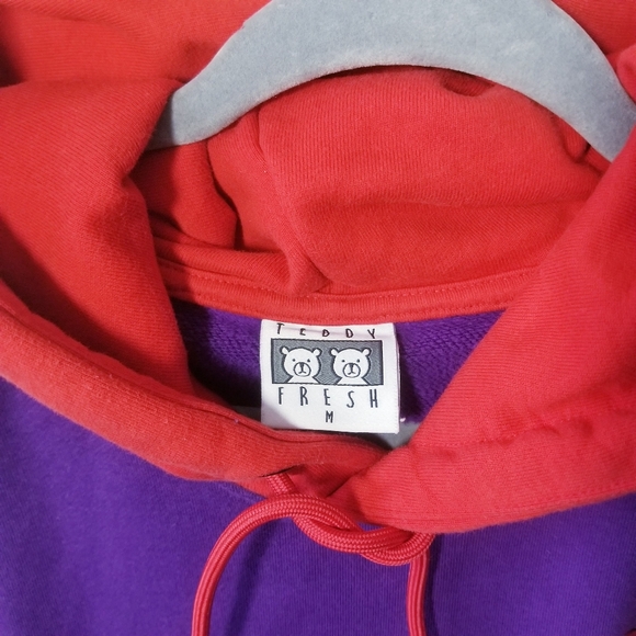 Teddy Fresh Colorblock Hoodie Size M Pullover EUC - Picture 4 of 4